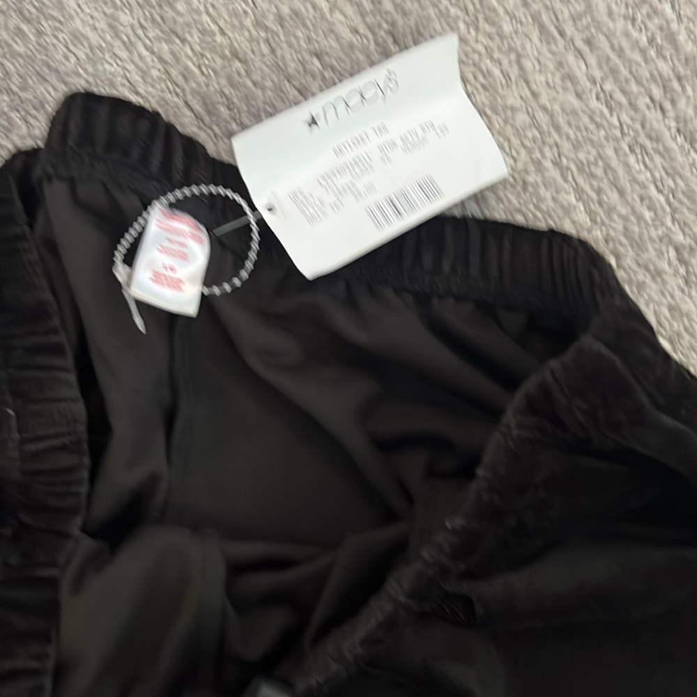 Black, horizontal, velvet, striped pants - Picture 4 of 4